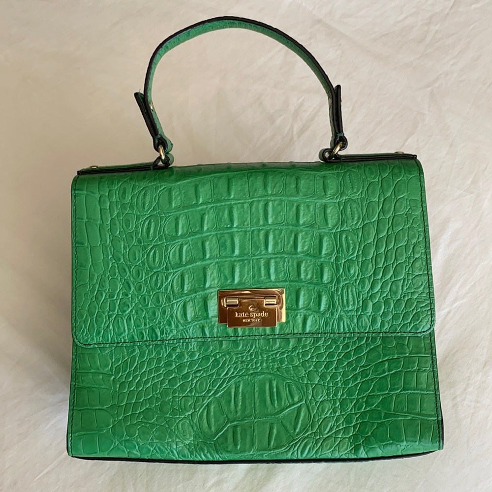 Kate Spade Green Croc Bag
